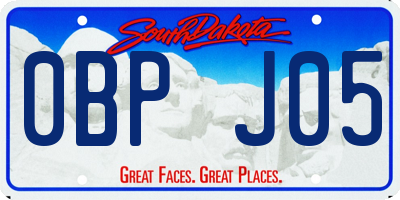 SD license plate 0BPJ05