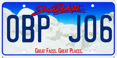 SD license plate 0BPJ06