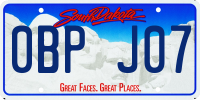 SD license plate 0BPJ07