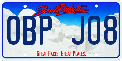 SD license plate 0BPJ08