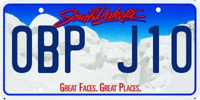 SD license plate 0BPJ10