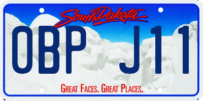 SD license plate 0BPJ11