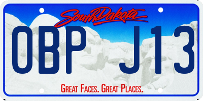 SD license plate 0BPJ13