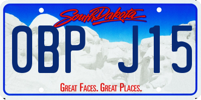 SD license plate 0BPJ15