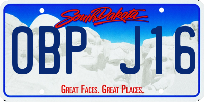 SD license plate 0BPJ16