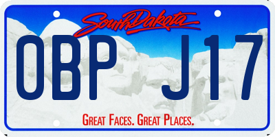 SD license plate 0BPJ17