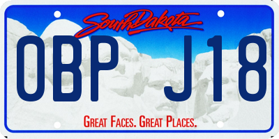 SD license plate 0BPJ18