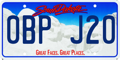 SD license plate 0BPJ20