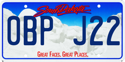 SD license plate 0BPJ22