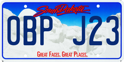 SD license plate 0BPJ23