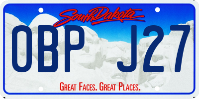 SD license plate 0BPJ27