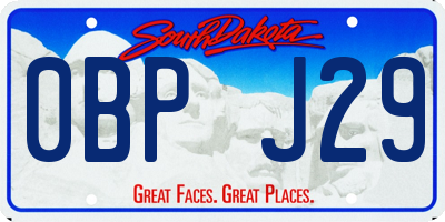 SD license plate 0BPJ29