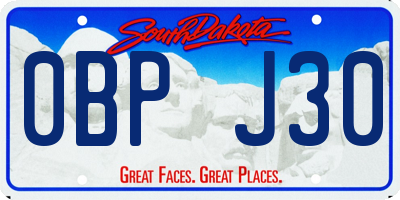 SD license plate 0BPJ30