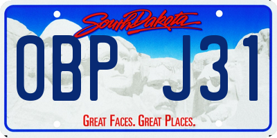 SD license plate 0BPJ31