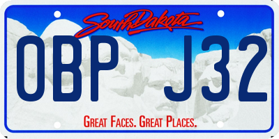 SD license plate 0BPJ32