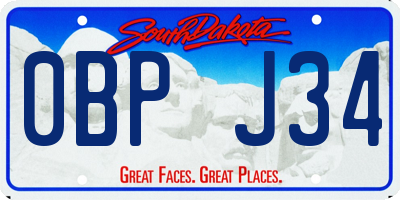SD license plate 0BPJ34