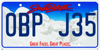 SD license plate 0BPJ35