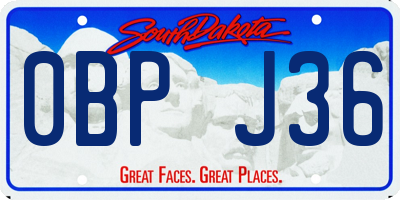 SD license plate 0BPJ36