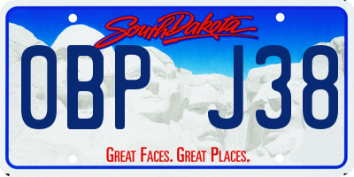 SD license plate 0BPJ38