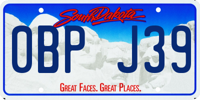 SD license plate 0BPJ39
