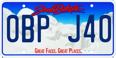 SD license plate 0BPJ40
