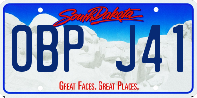 SD license plate 0BPJ41