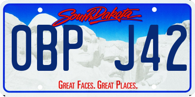SD license plate 0BPJ42