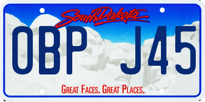 SD license plate 0BPJ45