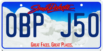 SD license plate 0BPJ50