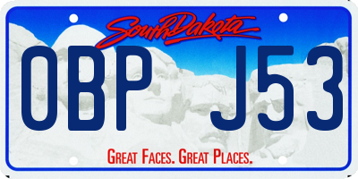 SD license plate 0BPJ53