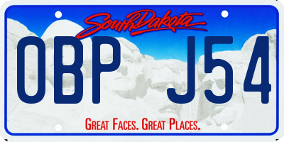 SD license plate 0BPJ54