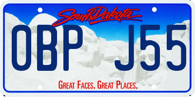 SD license plate 0BPJ55