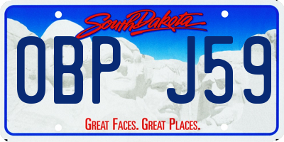 SD license plate 0BPJ59