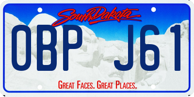 SD license plate 0BPJ61