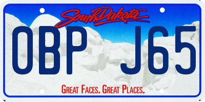 SD license plate 0BPJ65