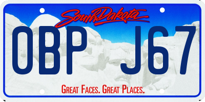 SD license plate 0BPJ67