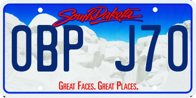SD license plate 0BPJ70