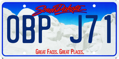 SD license plate 0BPJ71