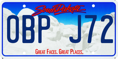 SD license plate 0BPJ72
