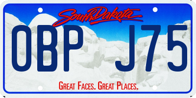 SD license plate 0BPJ75