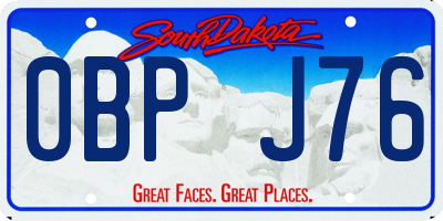 SD license plate 0BPJ76