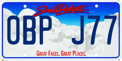 SD license plate 0BPJ77