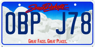 SD license plate 0BPJ78