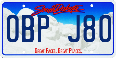 SD license plate 0BPJ80