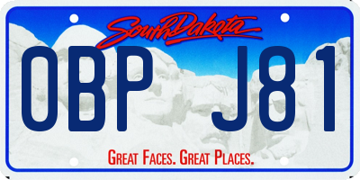 SD license plate 0BPJ81
