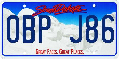 SD license plate 0BPJ86