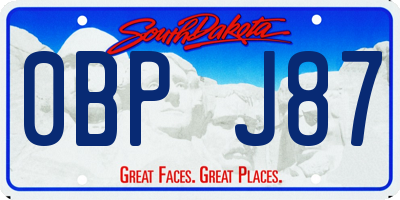 SD license plate 0BPJ87