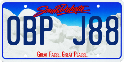 SD license plate 0BPJ88