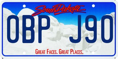 SD license plate 0BPJ90