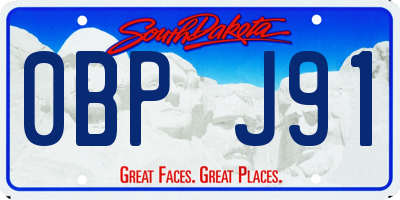 SD license plate 0BPJ91